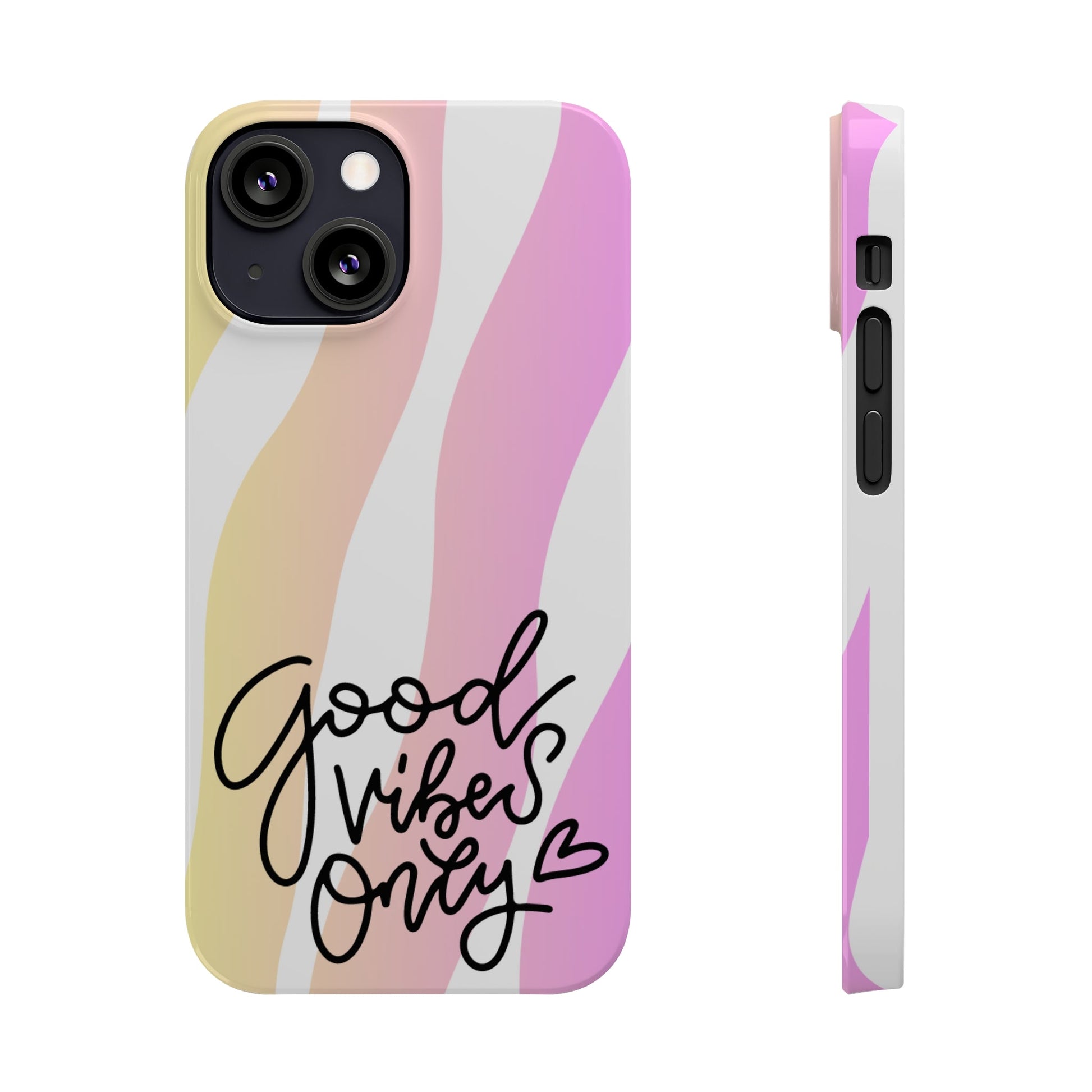 Good Vibes Only Pink Zebra iPhone Case - Stylish and Positive Protective Cover - Eddy and Rita