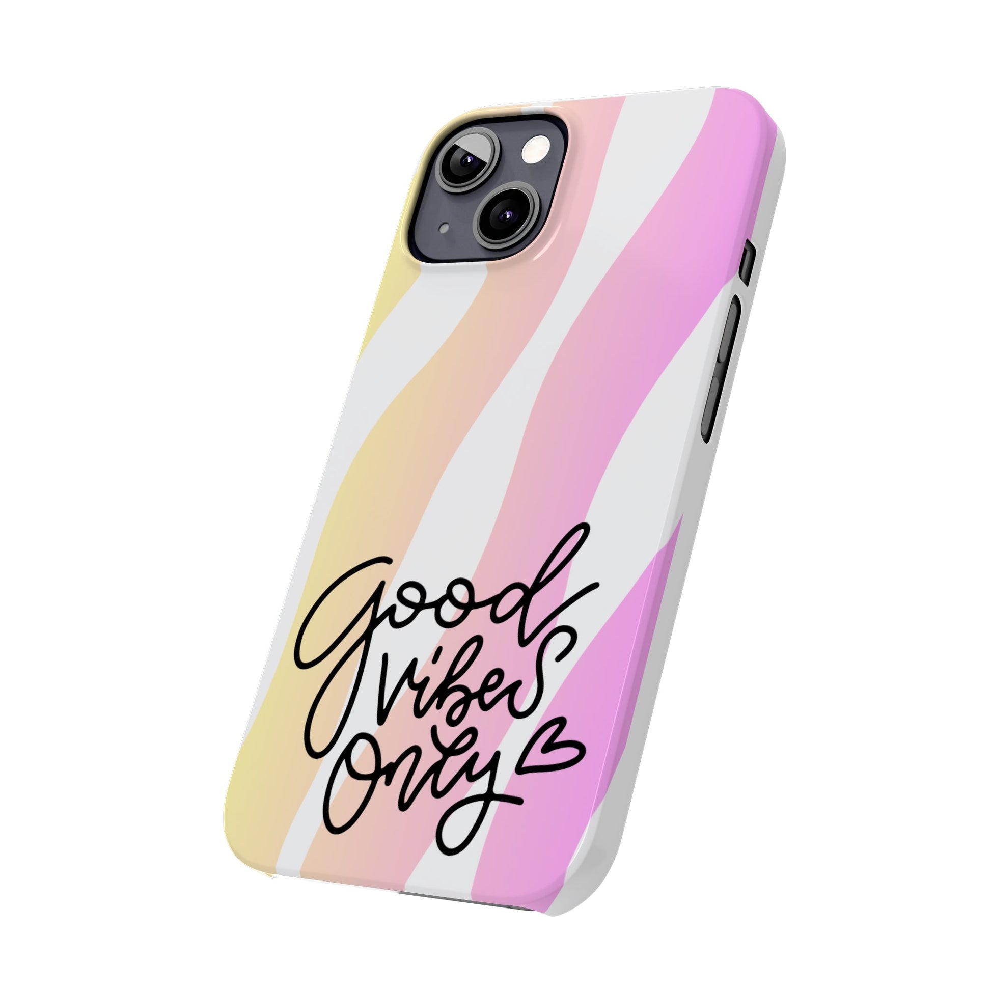 Good Vibes Only Pink Zebra iPhone Case - Stylish and Positive Protective Cover - Eddy and Rita