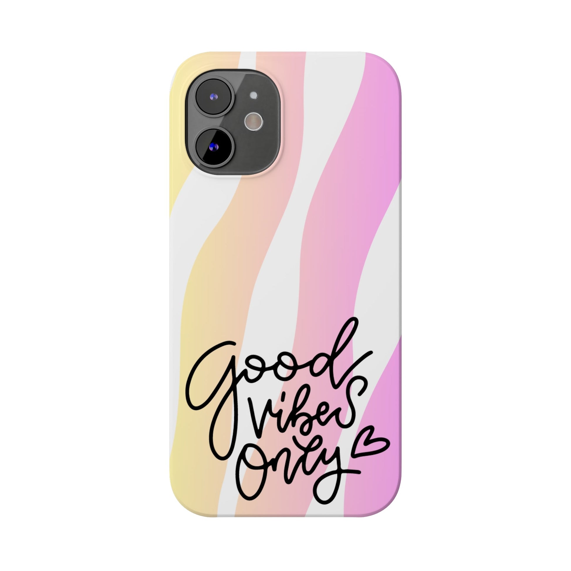 Good Vibes Only Pink Zebra iPhone Case - Stylish and Positive Protective Cover - Eddy and Rita