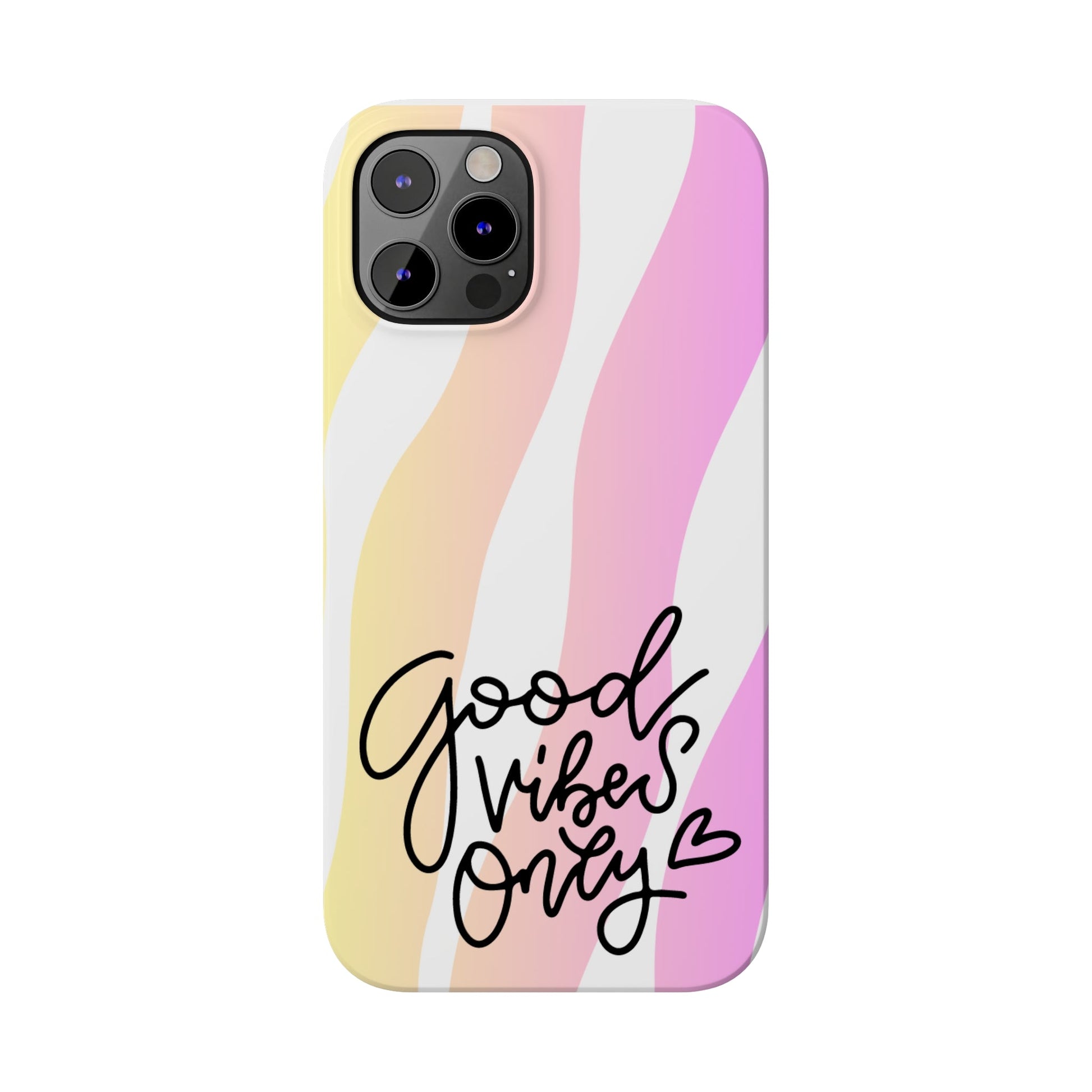 Good Vibes Only Pink Zebra iPhone Case - Stylish and Positive Protective Cover - Eddy and Rita