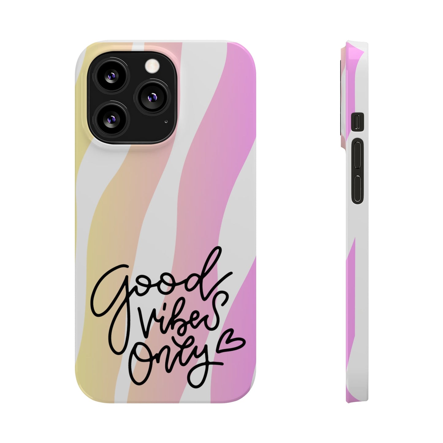 Good Vibes Only Pink Zebra iPhone Case - Stylish and Positive Protective Cover - Eddy and Rita