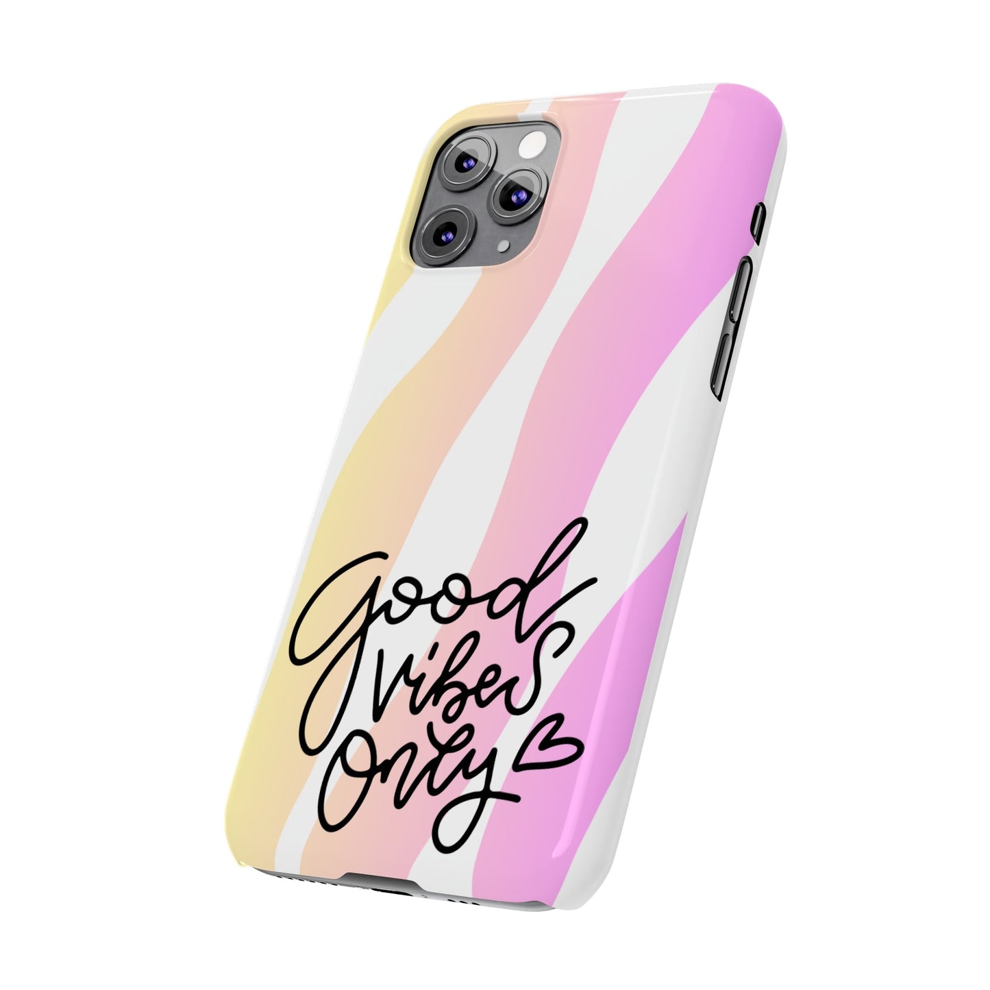 Good Vibes Only Pink Zebra iPhone Case - Stylish and Positive Protective Cover - Eddy and Rita