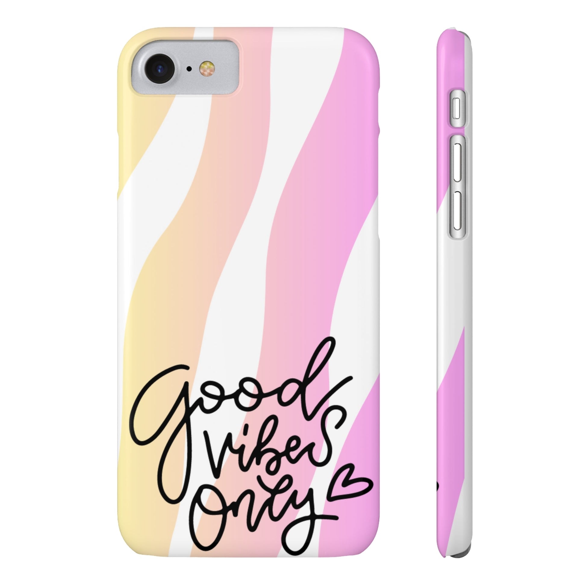 Good Vibes Only Pink Zebra iPhone Case - Stylish and Positive Protective Cover - Eddy and Rita