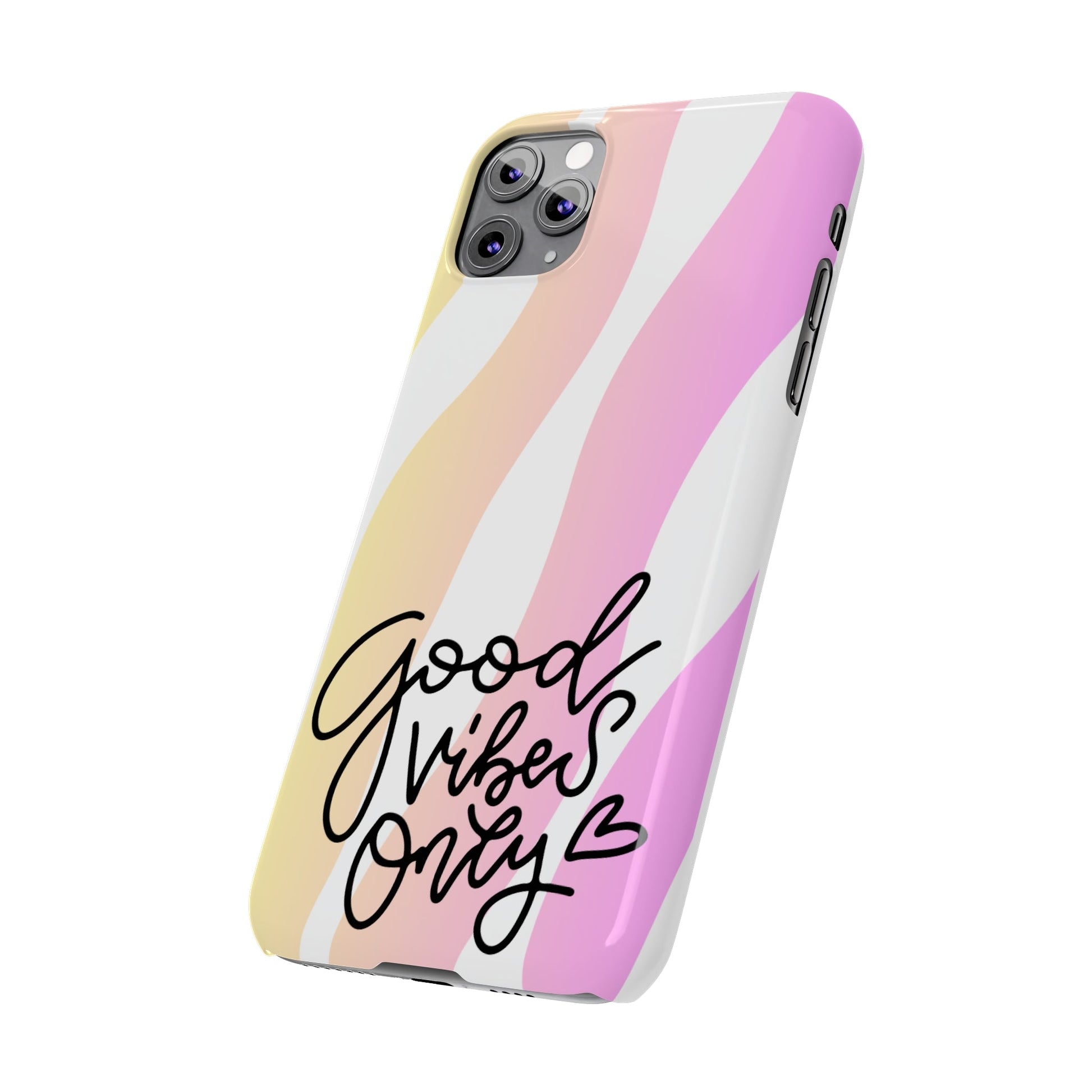 Good Vibes Only Pink Zebra iPhone Case - Stylish and Positive Protective Cover - Eddy and Rita