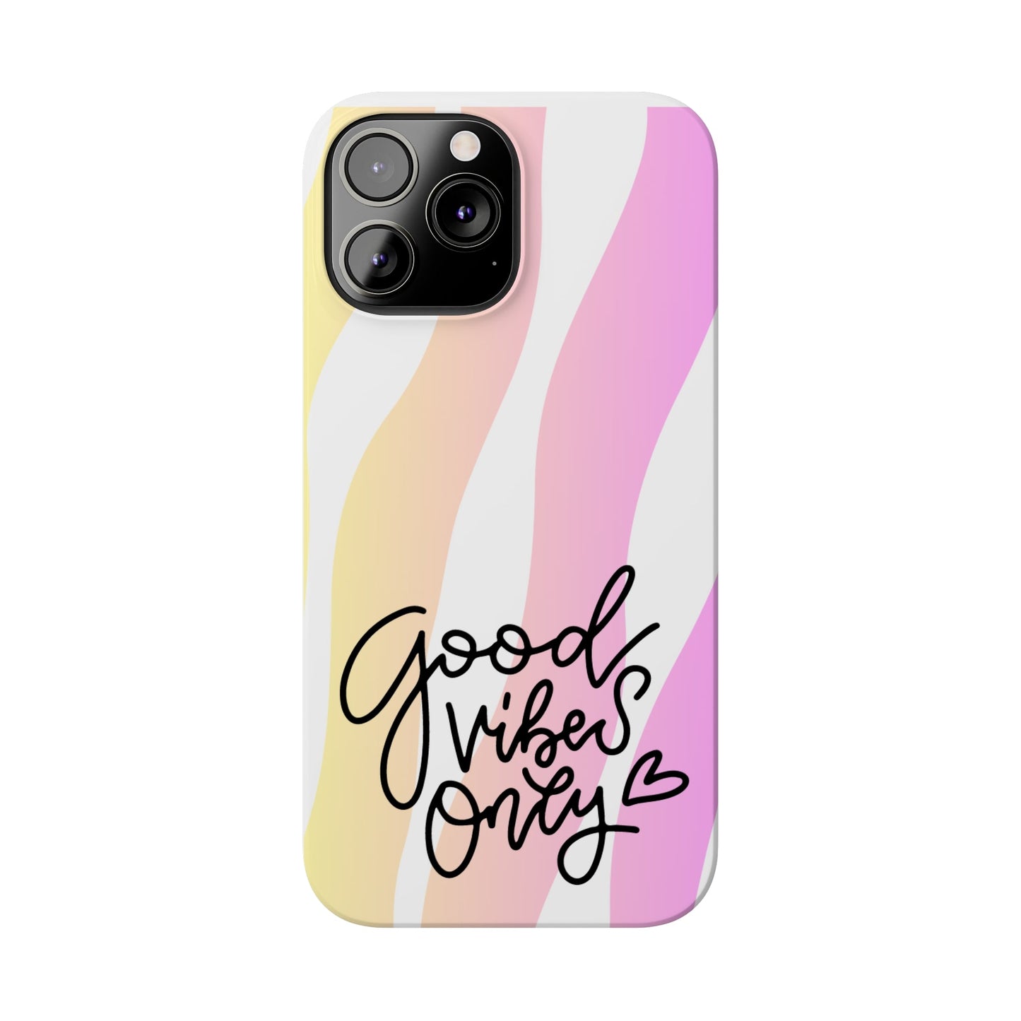 Good Vibes Only Pink Zebra iPhone Case - Stylish and Positive Protective Cover - Eddy and Rita