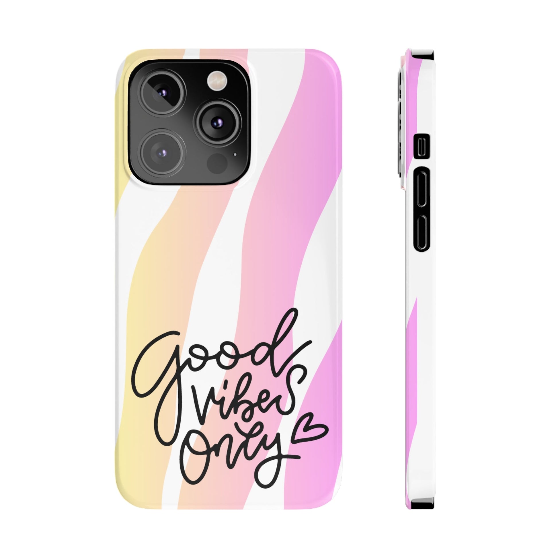 Good Vibes Only Pink Zebra iPhone Case - Stylish and Positive Protective Cover - Eddy and Rita