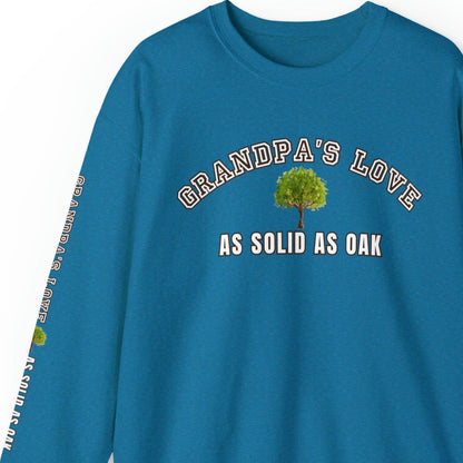 Grandpa's Love as Solid as Oak Men's Sweatshirt: Heartfelt Message for Grandson - Eddy and Rita