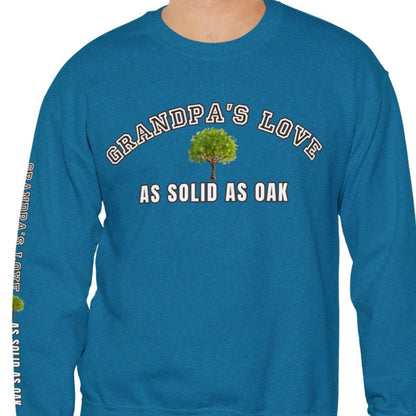 Grandpa's Love as Solid as Oak Men's Sweatshirt: Heartfelt Message for Grandson - Eddy and Rita