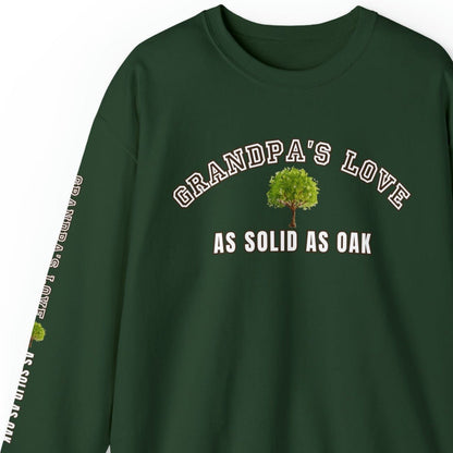 Grandpa's Love as Solid as Oak Men's Sweatshirt: Heartfelt Message for Grandson - Eddy and Rita