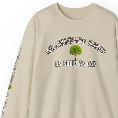 Grandpa's Love as Solid as Oak Men's Sweatshirt: Heartfelt Message for Grandson - Eddy and Rita