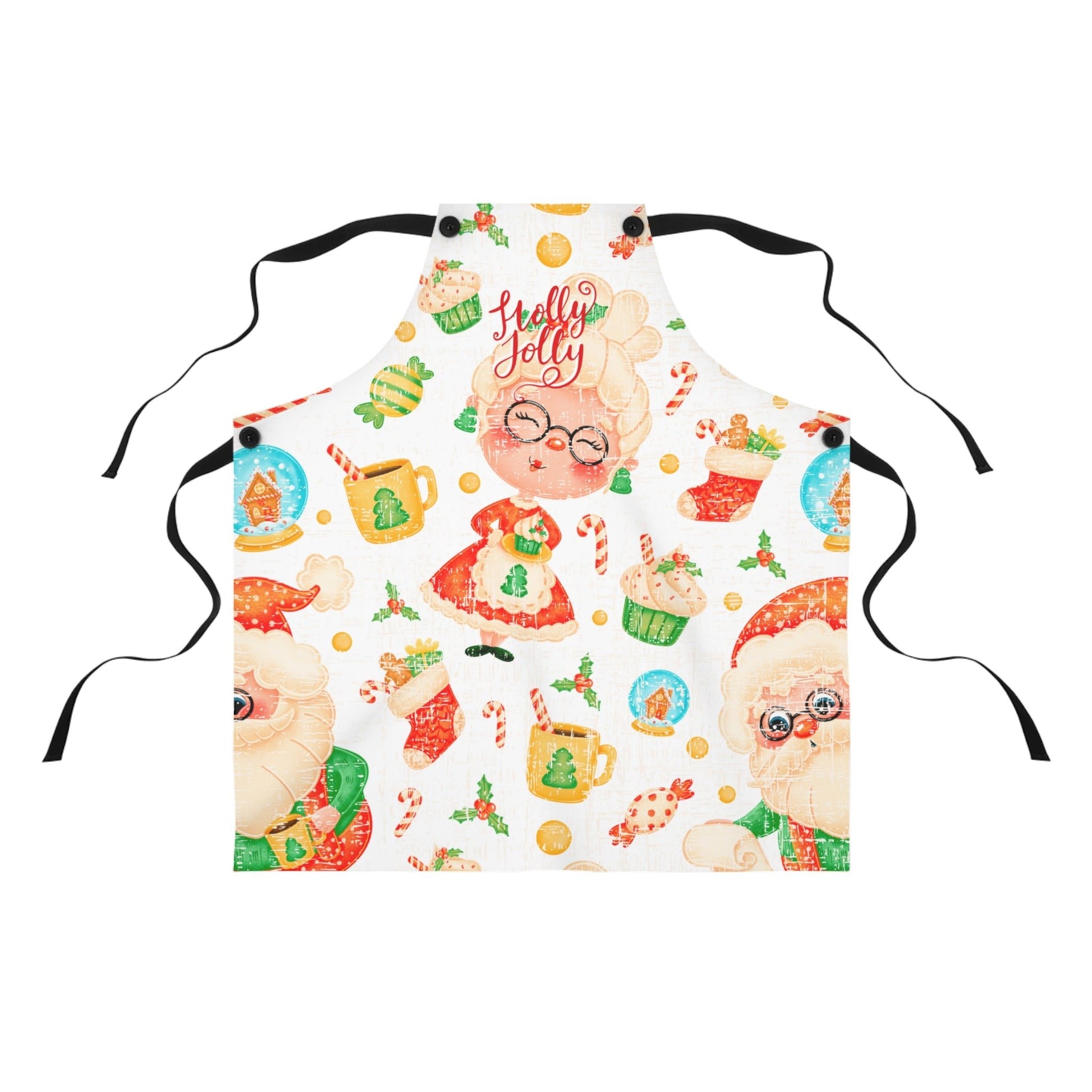 Holly Jolly Mrs. Claus Christmas Apron - Eddy and Rita