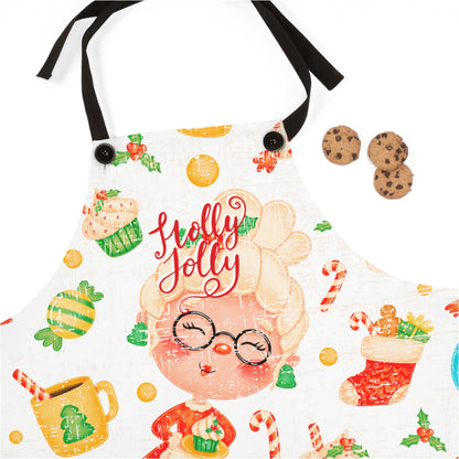 Holly Jolly Mrs. Claus Christmas Apron - Eddy and Rita