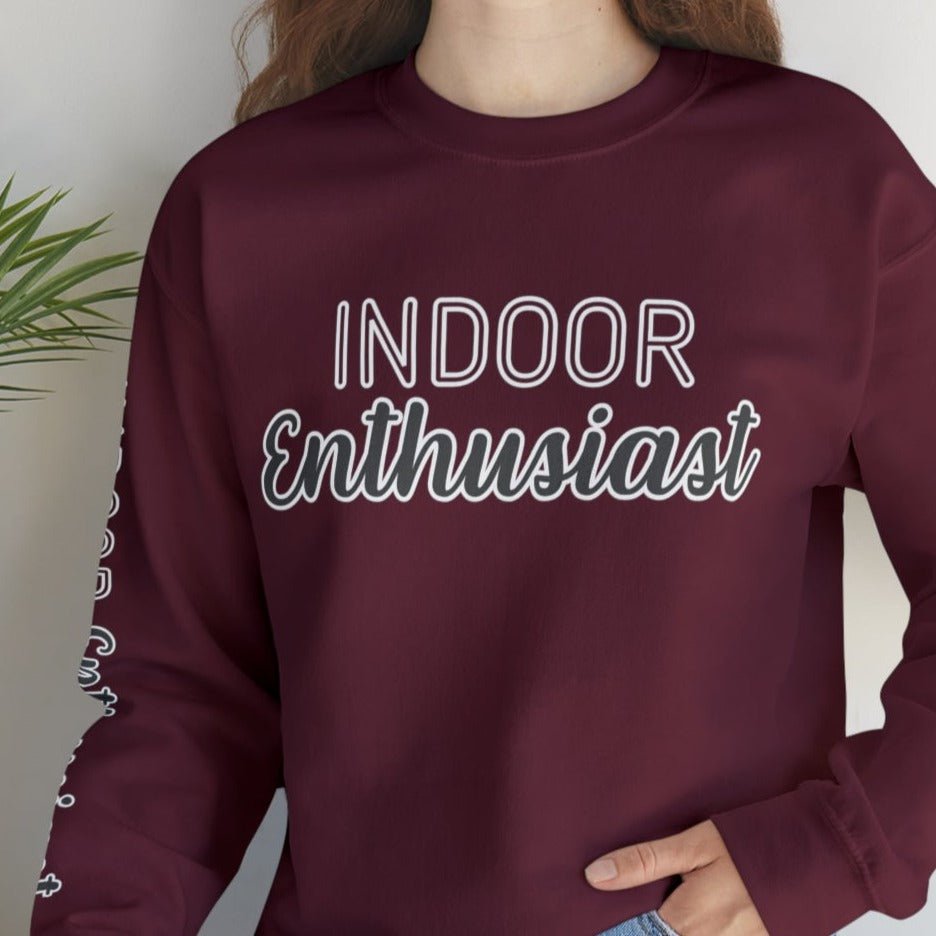 Indoor Enthusiast Women's Sweatshirt: Cozy Arm Detail for Home Comfort - Eddy and Rita