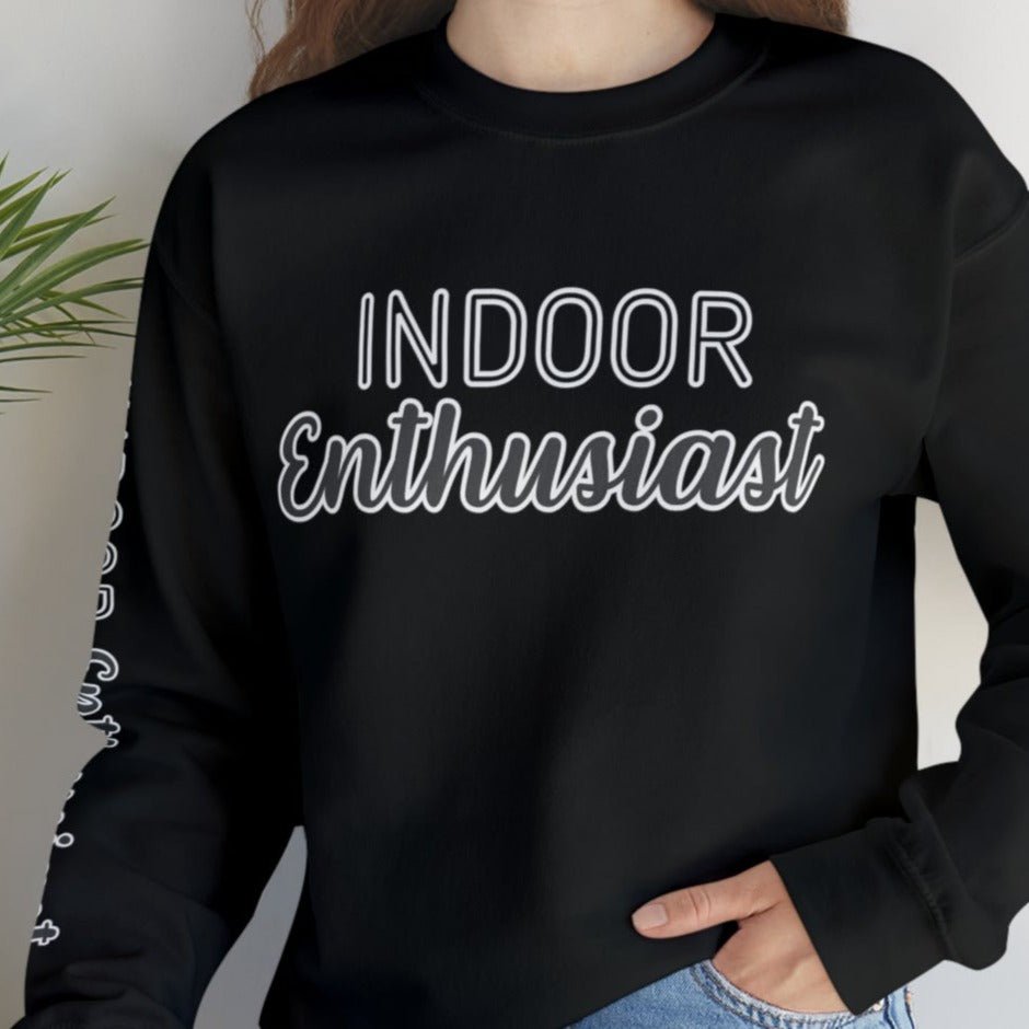 Indoor Enthusiast Women's Sweatshirt: Cozy Arm Detail for Home Comfort - Eddy and Rita