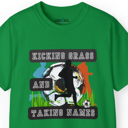 Kicking Grass and Taking Names Men's Tee - Soccer-Inspired Shirt for Winners - Eddy and Rita