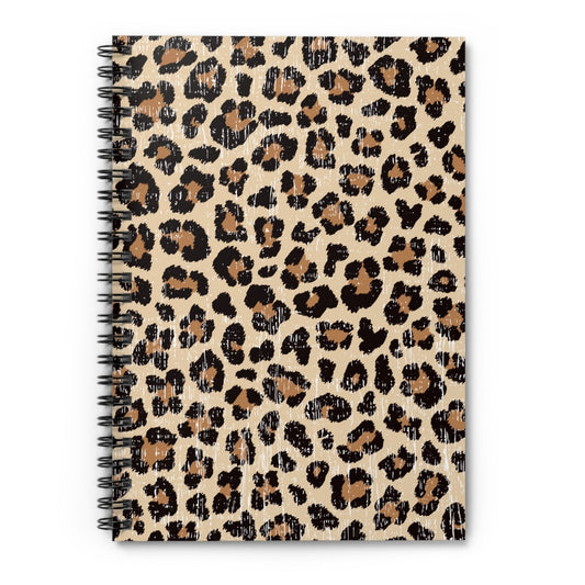 Leopard Print Spiral Notebook - Lined Rule: Stylish Animal Pattern Design - Eddy and Rita