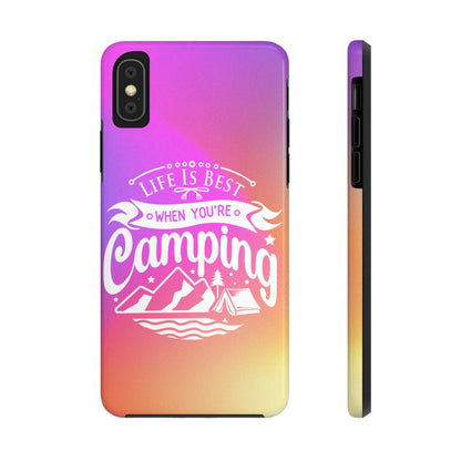 Life is Best When You're Camping Phone Cover: Pink & Orange Ombre Adventure - Eddy and Rita