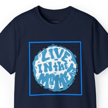 Live in the Moment Fish Background Men's Tee - Inspirational and Serene Shirt - Eddy and Rita