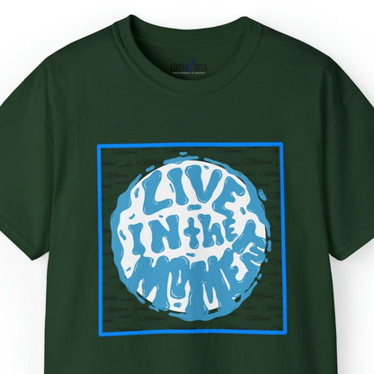 Live in the Moment Fish Background Men's Tee - Inspirational and Serene Shirt - Eddy and Rita