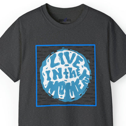 Live in the Moment Fish Background Men's Tee - Inspirational and Serene Shirt - Eddy and Rita