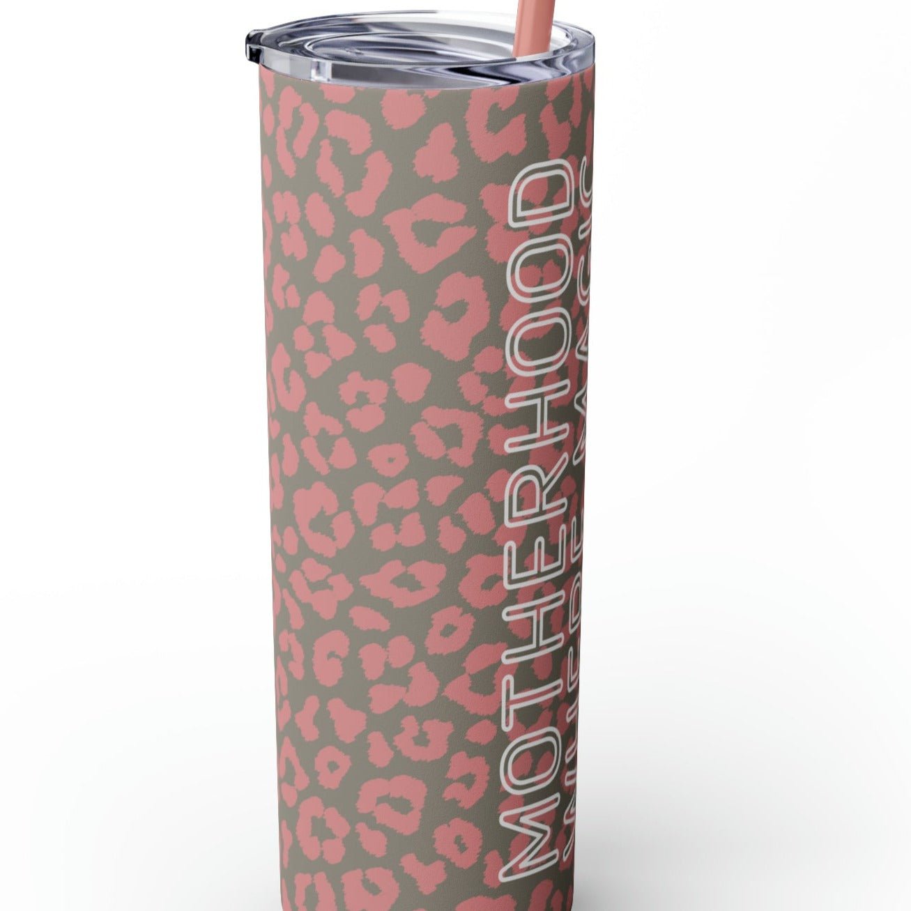 Magic and Mess Collide: Pink & Grey Leopard Skinny Tumbler 20oz - Eddy and Rita