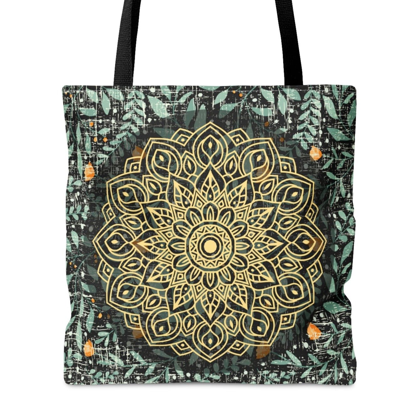 Mandala Harmony Large Tote Bag: Pretty Mandala on Petite Floral Canvas - Eddy and Rita