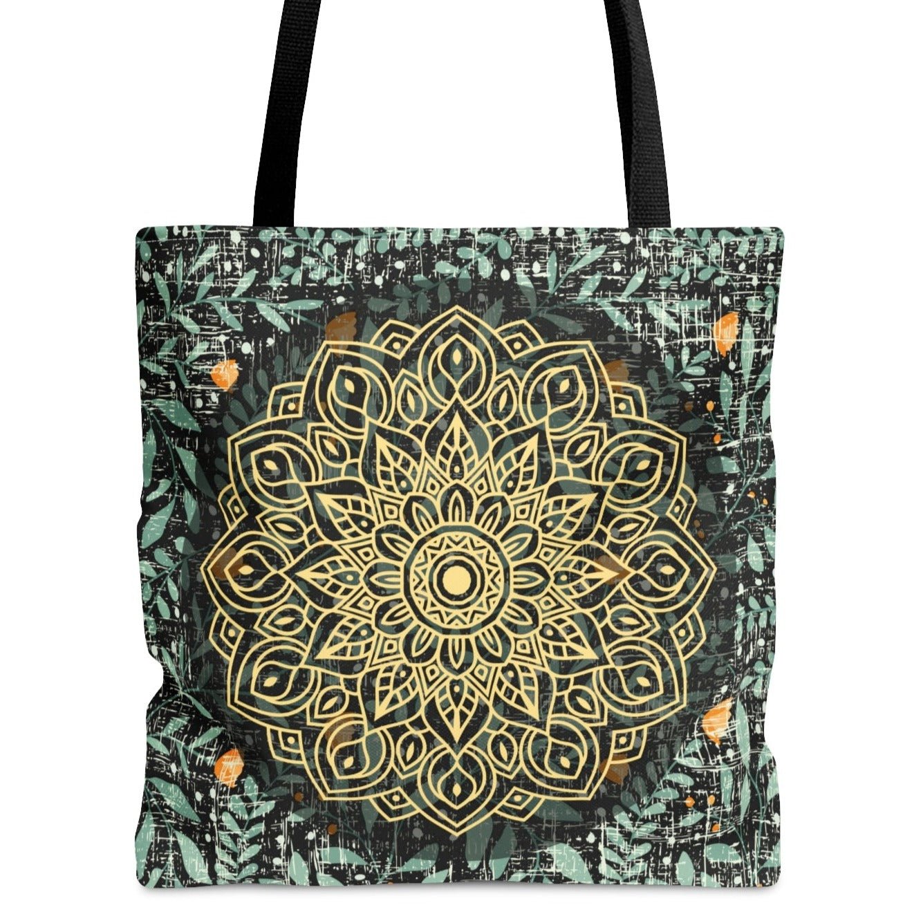 Mandala Harmony Large Tote Bag: Pretty Mandala on Petite Floral Canvas - Eddy and Rita