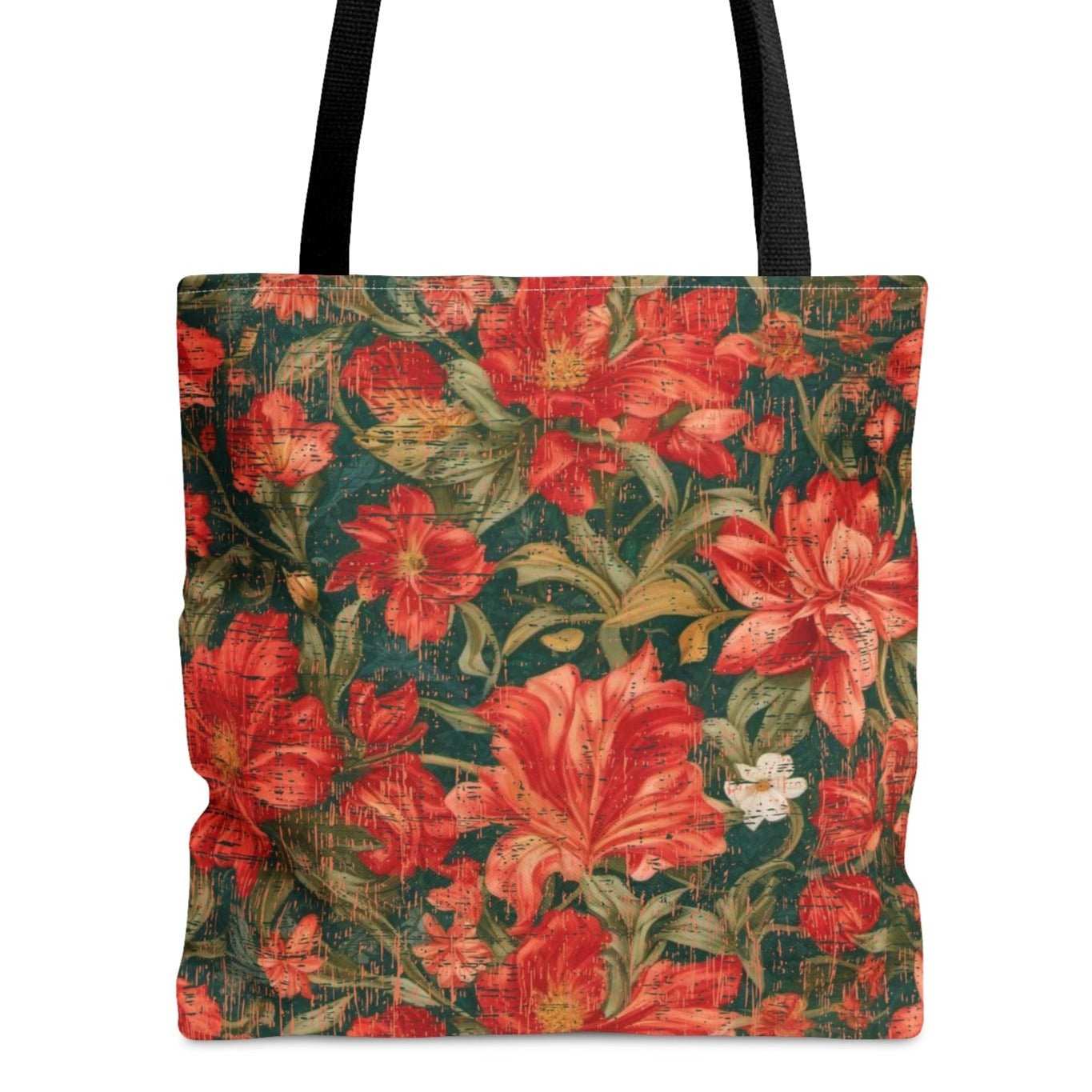 Medium Tote Bag with Christmas Botanical Pattern - Eddy and Rita