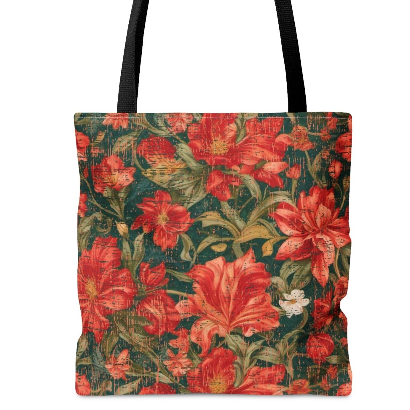 Medium Tote Bag with Christmas Botanical Pattern - Eddy and Rita