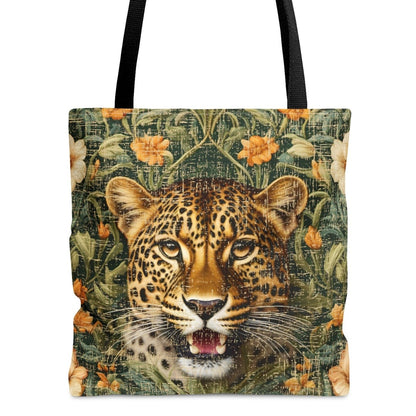 Medium Tote Bag with Detailed Leopard on Floral Print - Eddy and Rita