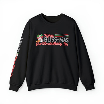 Merry Bliss-Mas: Women's Holiday Vibe Sweatshirt with Unique Arm Detail - Eddy and Rita