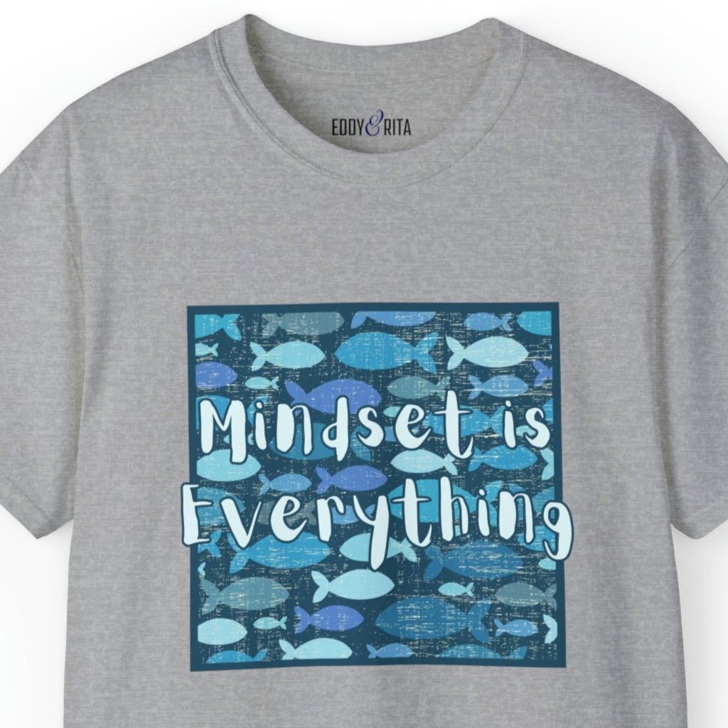 Mindset Is Everything Fish Background Men's Tee - Inspirational and Motivational Shirt - Eddy and Rita