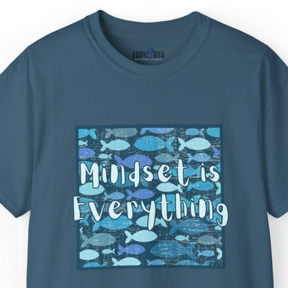 Mindset Is Everything Fish Background Men's Tee - Inspirational and Motivational Shirt - Eddy and Rita