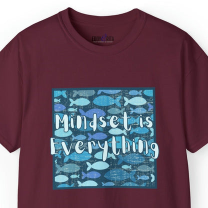 Mindset Is Everything Fish Background Men's Tee - Inspirational and Motivational Shirt - Eddy and Rita