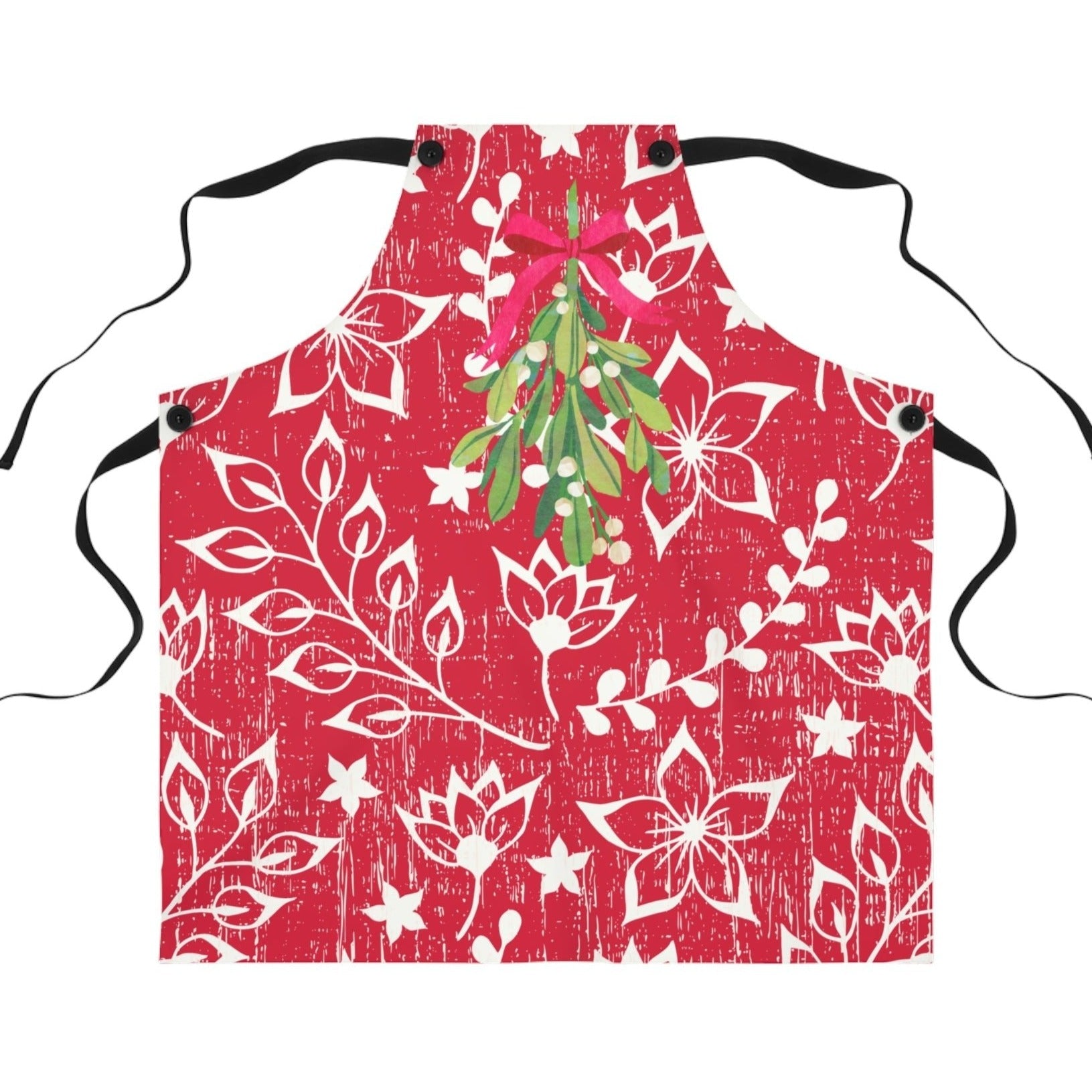 Mistletoe Magic Red and White Christmas Apron - Eddy and Rita