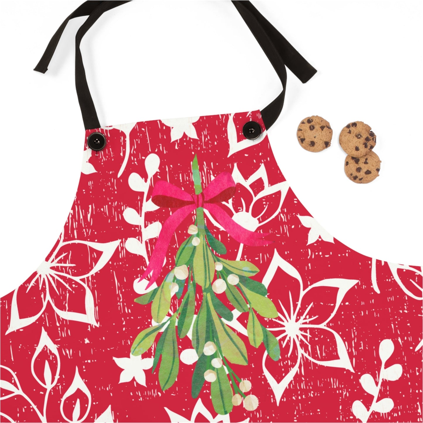 Mistletoe Magic Red and White Christmas Apron - Eddy and Rita