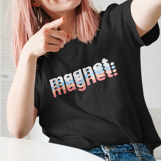 Multicolor 'Magnet' Women's Short Sleeve Tee - Vibrant and Eye-Catching T-Shirt Design - Eddy and Rita