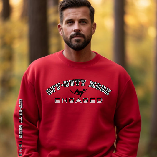 Off-Duty Mode Engaged Men's Sweatshirt: Relaxing Figure & Arm Detail - Eddy and Rita