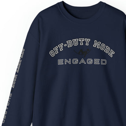 Off-Duty Mode Engaged Women's Sweatshirt: Relaxing Figure & Arm Detail - Eddy and Rita