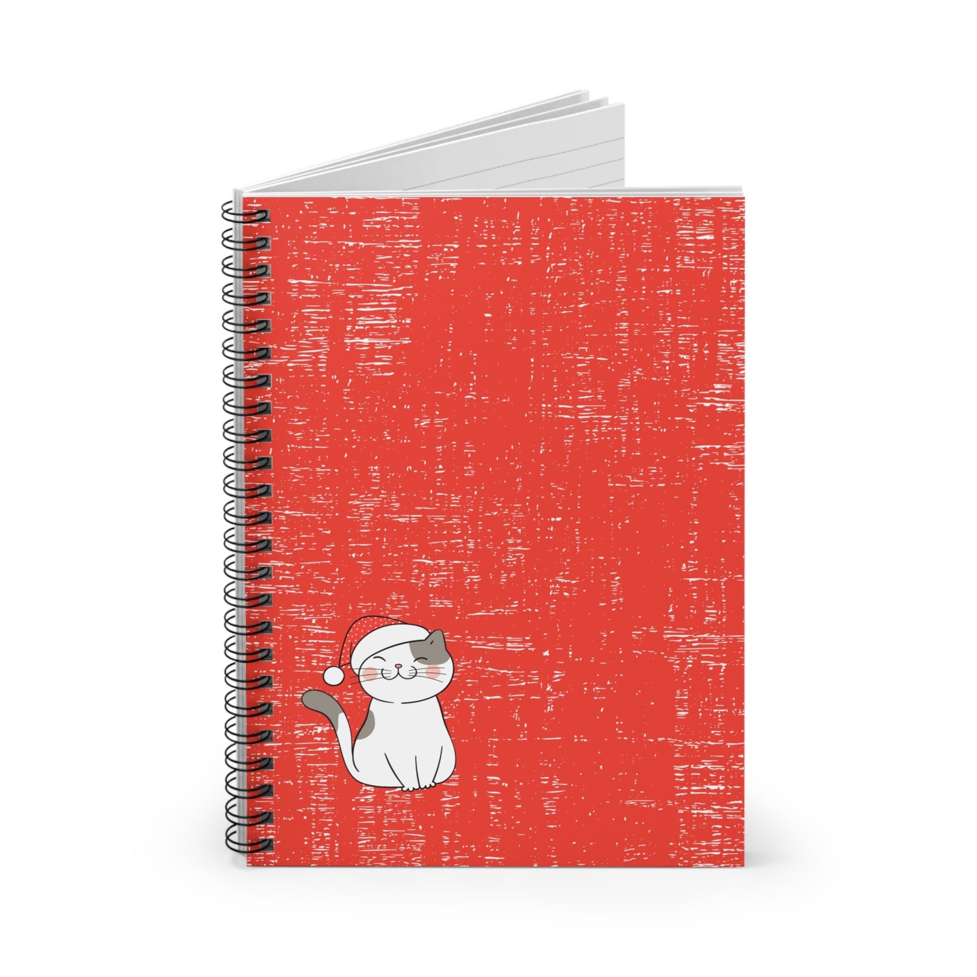 Santa Cat Spiral Notebook - Ruled Line: Whimsical Holiday Feline Design - Eddy and Rita