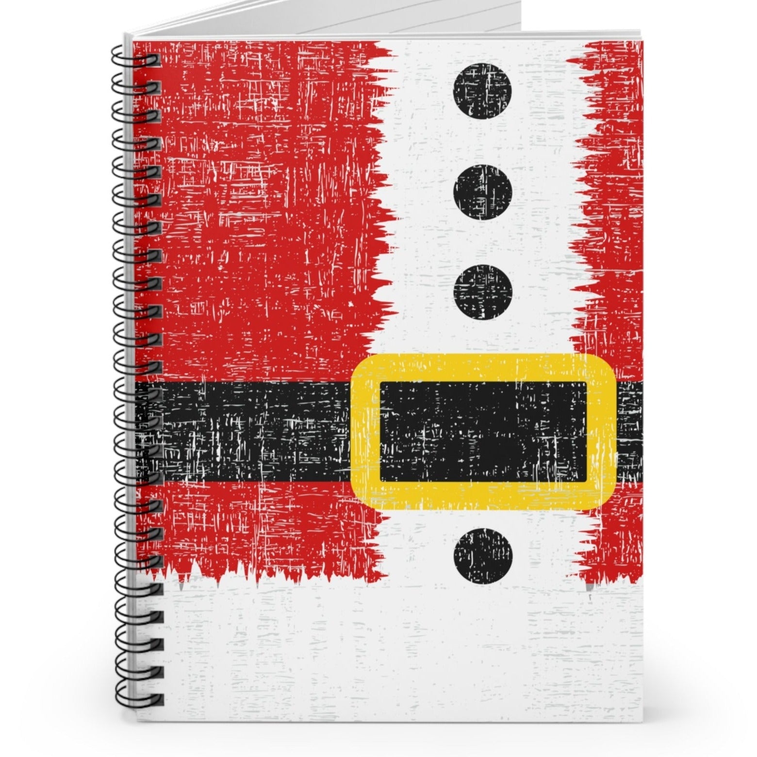 Santa's Coat and Belt Spiral Notebook - Ruled Line: Festive Christmas Design - Eddy and Rita