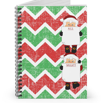 Santa's Naughty and Nice List Dual Spiral Notebook: Chevron Christmas Design - Eddy and Rita