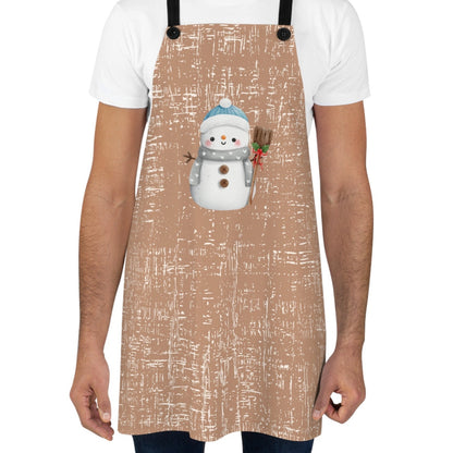 Snowman on Caramel Colored Apron - Eddy and Rita