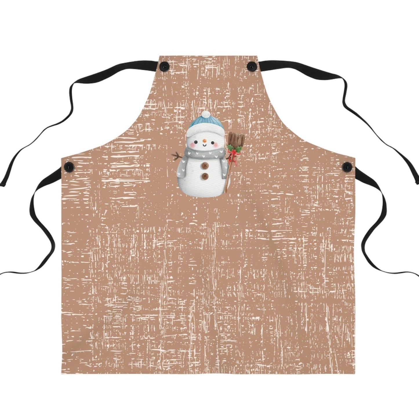 Snowman on Caramel Colored Apron - Eddy and Rita