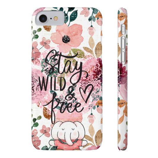 Stay Wild and Free Floral iPhone Case with Zen Elephant - Stylish and Inspirational Protective Cover - Eddy and Rita