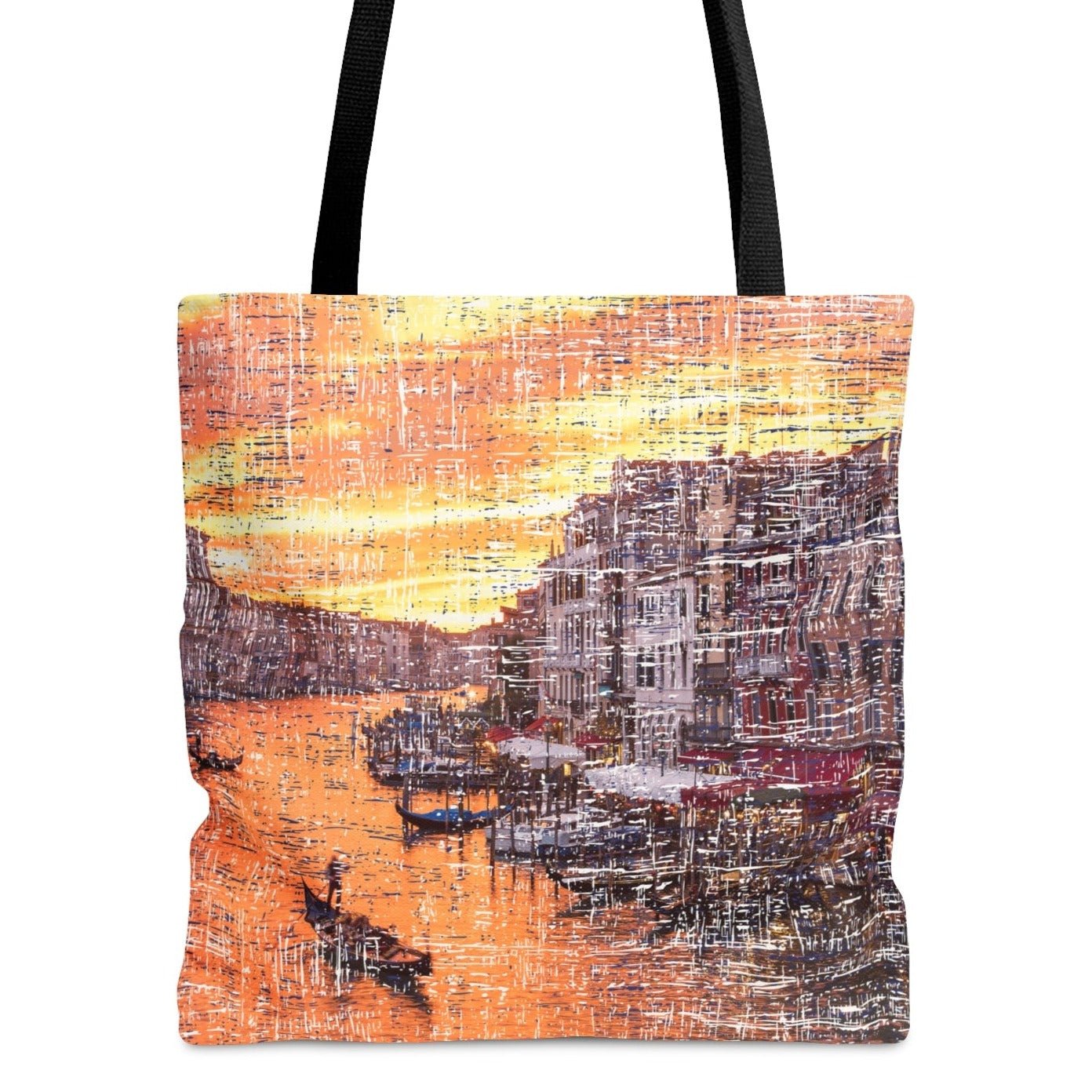 Venice Gondola Scene Large Tote Bag - Italian Waterfront View Travel Inspired Accessory - Eddy and Rita