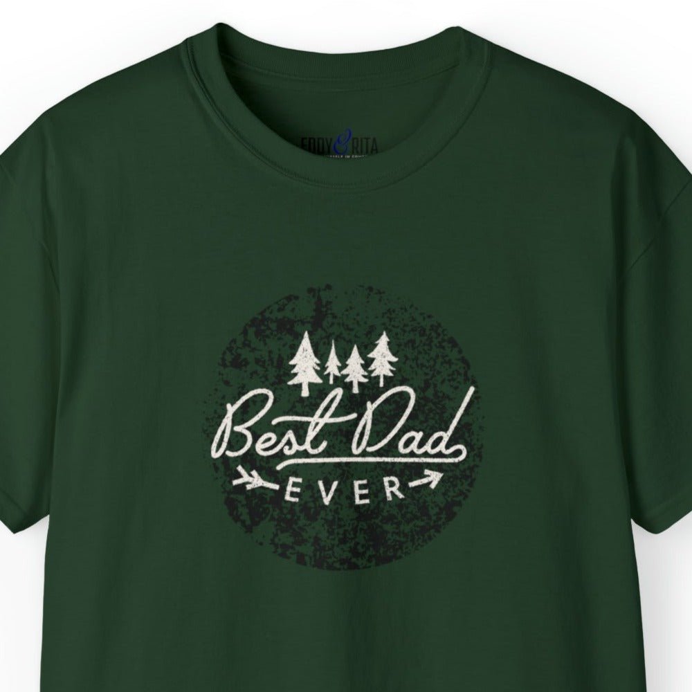 Vintage-Style 'Best Dad Ever' Distressed Circle Men's Tee - Stylish and Heartfelt Shirt - Eddy and Rita