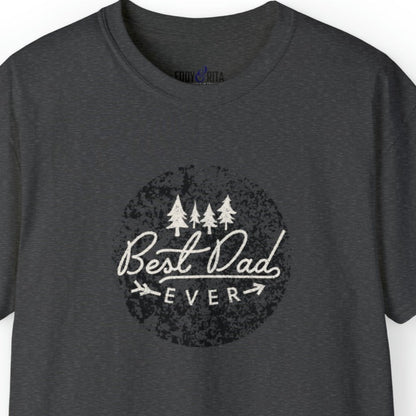 Vintage-Style 'Best Dad Ever' Distressed Circle Men's Tee - Stylish and Heartfelt Shirt - Eddy and Rita