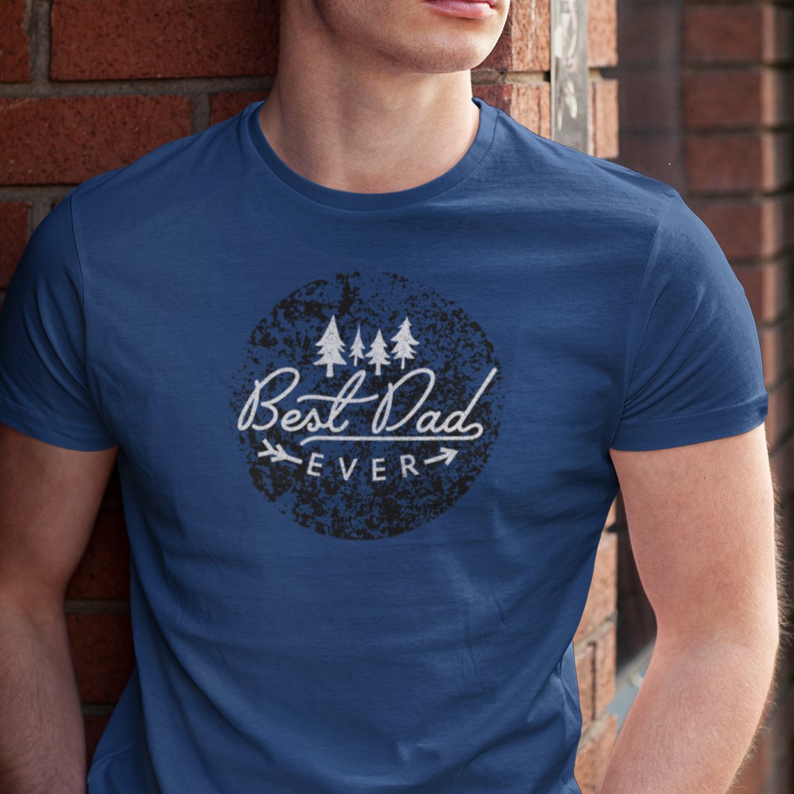 Vintage-Style 'Best Dad Ever' Distressed Circle Men's Tee - Stylish and Heartfelt Shirt - Eddy and Rita