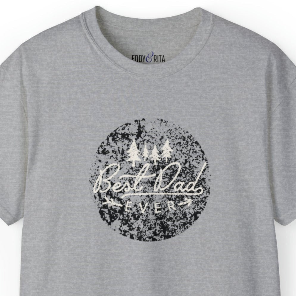 Vintage-Style 'Best Dad Ever' Distressed Circle Men's Tee - Stylish and Heartfelt Shirt - Eddy and Rita